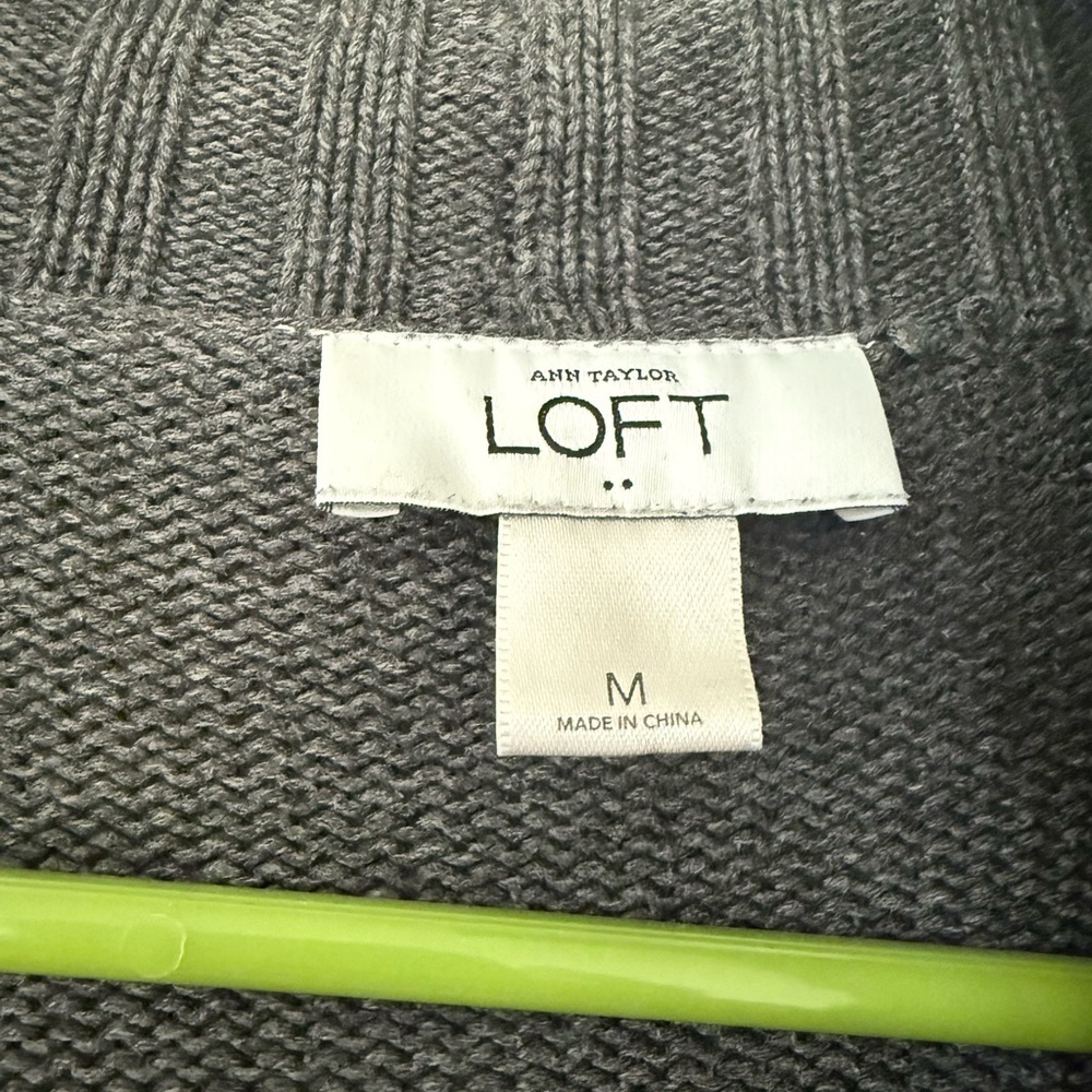 Cottagecore Charcoal Cable-Trim Open Cardigan - Picture 2 of 3
